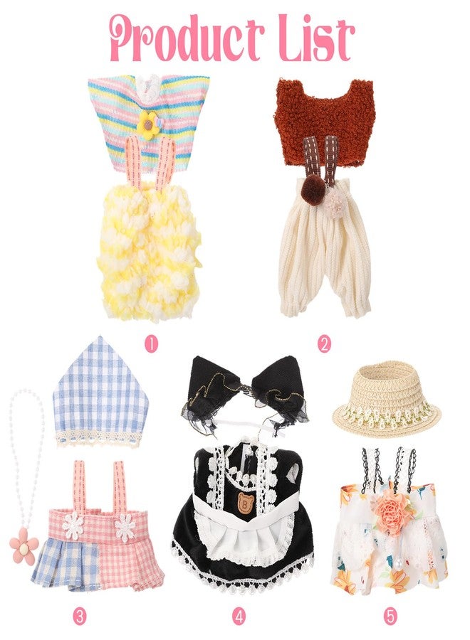 مجموعة ملابس دمى سيمجوينج 5 قطع، مقاس 17 سم، تتضمن أزياء وإكسسوارات للدمى، فستان أميرة، ملابس تنكرية رائعة لعيد الميلاد. - Image 2